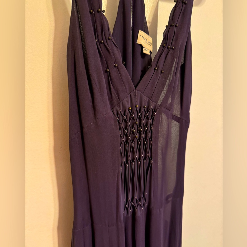 Stunning Karen Millen purple silk cocktail dress